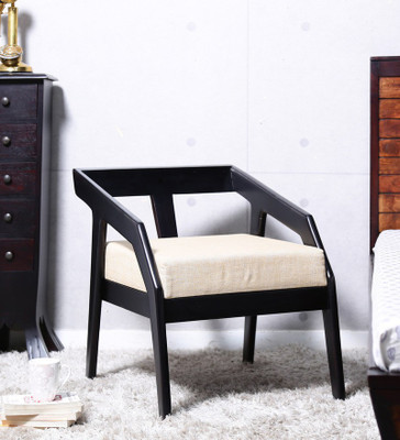 

Wood Mania Solid Wood Living Room Chair(Finish Color - Black)