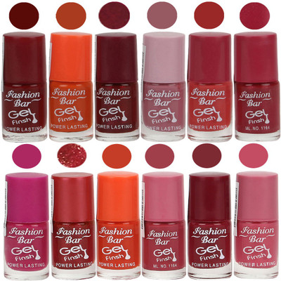 

Fashion Bar Exclusive Color Range Nail Polish Set of 12 Red, Pink, Gold, Grey, Brown(Pack of 12)