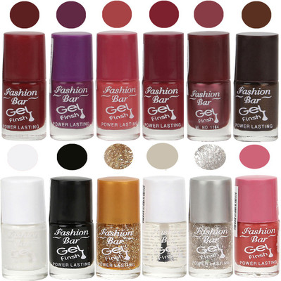 

Fashion Bar Exclusive Color Range Nail Polish Set of 12 Red(Pack of 12)