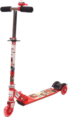 

Toyhouse Three Wheeled Height Adjustable Scooter with Disco Wheel and Anti Slip Foot Grip(Red)