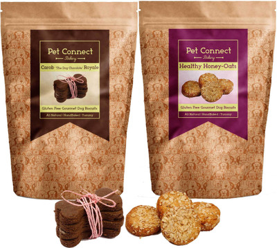 

Pet Connect Hand-Baked Gluten Free Dog Biscuits-Carob+Honey-Oats (Pack Of Two) Chocolate, Honey, Oats Dog Treat(500 g, Pack of 2)