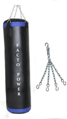 

FACTO POWER 1.5 Feet Long, P.U Material, BLACK and BLUE Color, Unfilled with Hanging Chain Hanging Bag(1.5 feet, 18 kg)