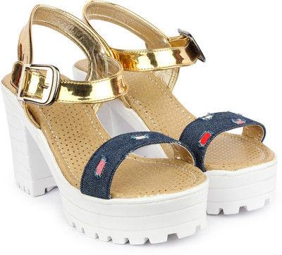 

London Steps Women Blue Wedges