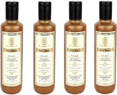 

Khadi Natural Organic Henna & Tulsi Extra Conditioning Shampoo SLS & Paraben Free(840)