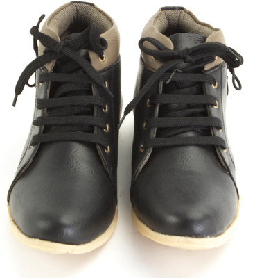 

Fire Colours Leather Shoes Casuals For Men(Black