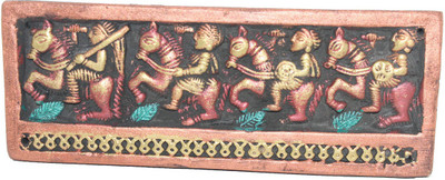 

Sarvsiddhi Terracotta Antique Finish Designer Wall Plate/Door Hanging Decorative Showpiece - 9 cm(Terracotta, Multicolor)