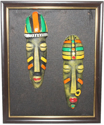 

Sarvsiddhi Wall Hanging Frame With Terracotta Eyptian Couple Mask Decorative Showpiece - 27 cm(Terracotta, Multicolor)