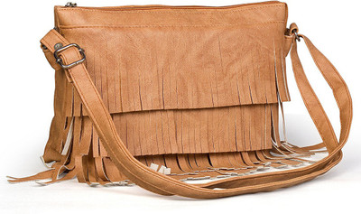 

Groovy Girls Casual Brown PU Sling Bag