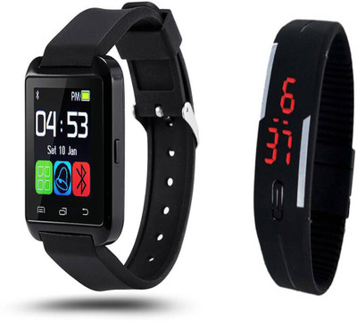 

Via Flowers Llp U8 BT- S-watch + LED Band For galaxy g355 Smartwatch(Black Strap M)