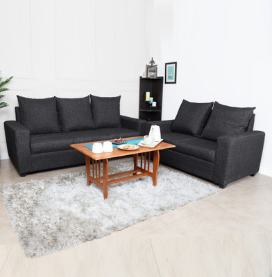 

Furnicity Fabric 3 + 2 Grey Sofa Set