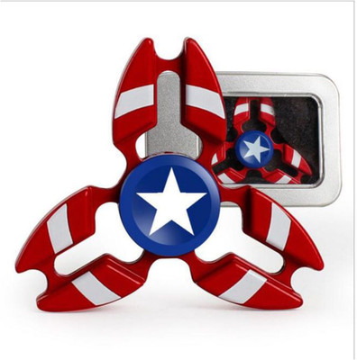 

S.Blaze Metal 3 Arm Captain America Fidget Spinner for Kids & Adults(Red)