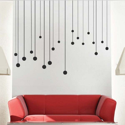 Asmi Collections 130 cm Round Drops Removable Sticker(Pack of 1)