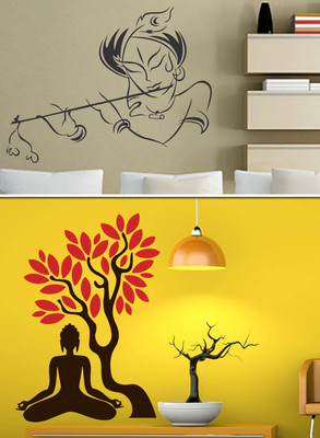 

Trends on Wall  Spiritual Sticker(Pack of 2, Grey;brown-red