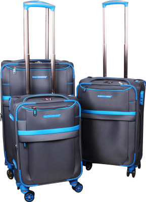

Ventex Germany Set of 3 Pcs. 4 Wheel Trolley (17"+20"+") Expandable Check-in Luggage -  inch(Brown
