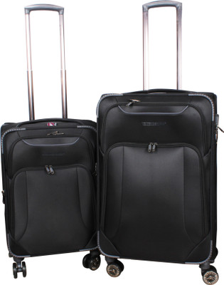 

Ventex Germany Set of 2 Pcs. 4 Wheel Trolley (20"+") Expandable Check-in Luggage -  inch(Black