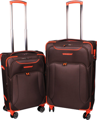 

Ventex Germany Set of 2 Pcs. 4 Wheel Trolley (20"+") Expandable Check-in Luggage -  inch(Brown