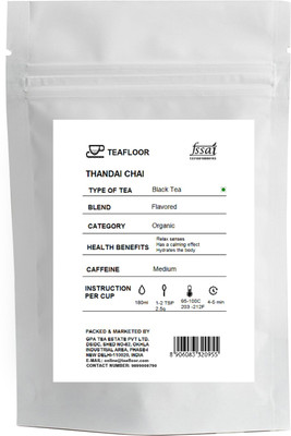 Teafloor Thandai Chai Unflavoured Green Tea Vacuum Pack(100 g)