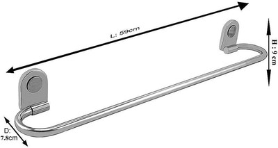 

Klaxon Armano Towel Rail 23.22 inch 1 Bar Towel Rod(Stainless Steel Pack of 3)