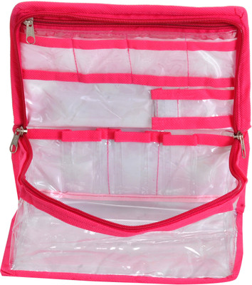

DIVYANA Set of 2 Pcs Multipurpose Kit Jewellery Kit Dressing Kit Makeup Kit Multi Utility Bag Travelling Kit Toiletries Bag Vanity Box(Pink, White)