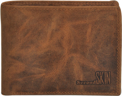 

Second Skin Men Brown Genuine Leather Wallet(10 Card Slots)