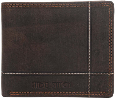 

Hidestitch Men Brown Genuine Leather Wallet(6 Card Slots), Brown-05
