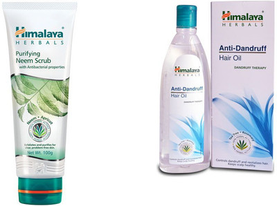 

Himalaya Purifying Neem Scrub, Anti Dandruff Hair Oil(Set of 2)
