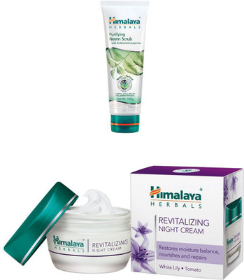 

Himalaya Purifying Neem Scrub, Revitalizing Night Cream(Set of 2)