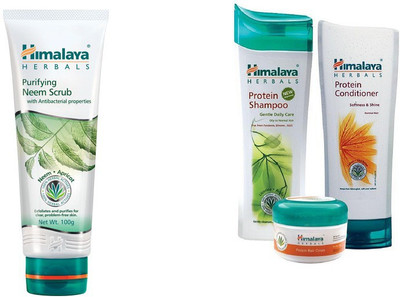 

Himalaya Purifying Neem Scrub, Protein Shampoo, Protein Conditioner, Protein Hair Cream(Set of 4)