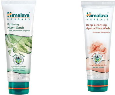 

Himalaya Purifying Neem Scrub, Deep Cleansing Apricot Face Wash(Set of 2)