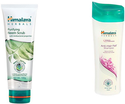

Himalaya Purifying Neem Scrub, Anti Hair Fall Shampoo(Set of 2)