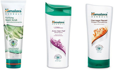 

Himalaya Purifying Neem Scrub, Anti Hair Fall Shampoo, Damage Repair Protein Conditioner(Set of 3)