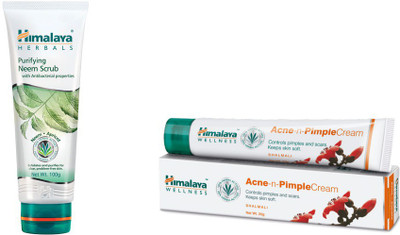 

Himalaya Purifying Neem Scrub, Acne n Pimple Cream(Set of 2)