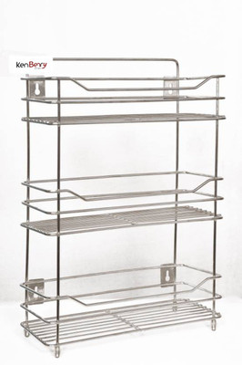 

Kenberry Triple Bottle Rack Stainless Steel Kitchen Rack(Silver)