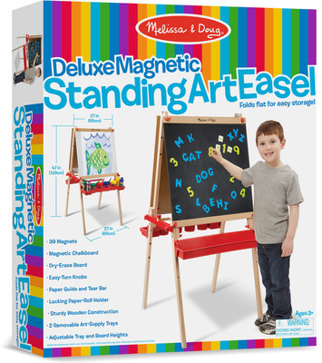 

Melissa & Doug Deluxe Magnetic Standing Art Easel with Chalkboard-9336