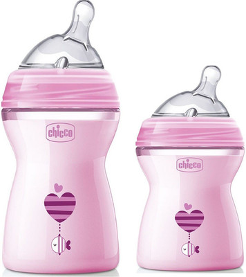 

Chicco Chicco Natural Feeling Feeding Bottle Nipple-Pink ( 300ml with 150ml ) - 480 ml(Pink)