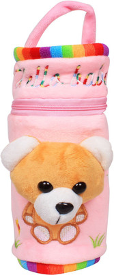 

Ole Baby Cute Smiley Teddy Plush Toy Velvet Milk Feeding Bottle Cover (Upto 50-500 ml)…(Pink