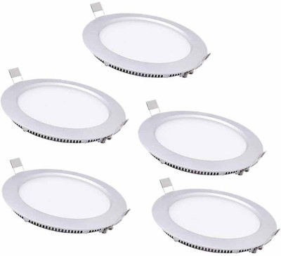 

XHAIDEN 12W Round LED Panel Light Pack of 5-White color Recessed Ceiling Lamp