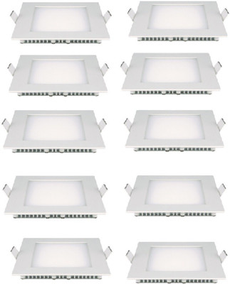 

XHAIDEN 6W Square LED Panel Light Pack of 10-White color Recessed Ceiling Lamp