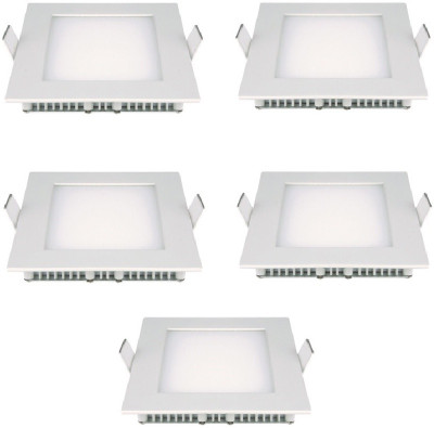 

XHAIDEN 6W Square LED Panel Light Pack of 5-Natural White color Recessed Ceiling Lamp