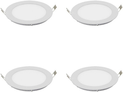 

XHAIDEN 6W Round LED Panel Light Pack of 4-White color Recessed Ceiling Lamp