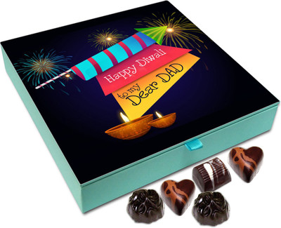 

Chocholik Diwali Gift Box - Happy Diwali To My dear Dad Chocolate Box - 9pc Truffles(108 g)