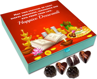

Chocholik Diwali Gift - May This Diwali Dispel Darkness And Evil From Your Life Chocolate Box - 9pc Truffles(108 g)