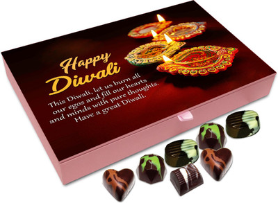 

Chocholik Diwali Gift - On This Diwali Burn All Egos Chocolate Box - 12pc Truffles(144 g)