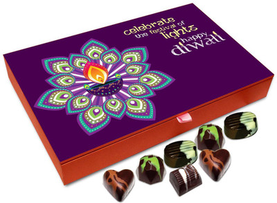 

Chocholik Diwali Gift Box - Celebrate The Festival Of Lights Happy Diwali Chocolate Box - 12pc Truffles(144 g)