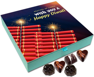 

Chocholik Diwali Gift - Heartiest Wishes On The Occasion Of Diwali Chocolate Box - 9pc Truffles(108 g)