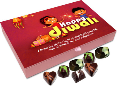 

Chocholik Diwali Gift - I Hope The Divine Light Of Diwali Fill Your Life With Happiness Chocolate Box - 12pc Truffles(144 g)