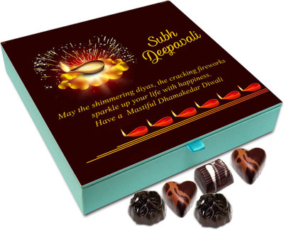 Chocholik Diwali Gift - May The Shimmering Diwali Diyas Add Sparkle To Your Life Chocolate Box - 9pc Truffles(108 g)