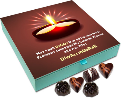 

Chocholik Diwali Gift Box - May Your Diwali Day Be Packed With Pleasant Surprises Chocolate Box - 9pc Truffles(108 g)