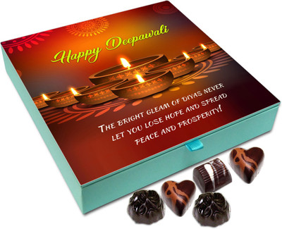 

Chocholik Diwali Gift - The Bright Gleam Of Diwali Diyas Spread Peace And Prosperity Chocolate Box - 9pc Truffles(108 g)