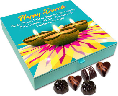 

Chocholik Diwali Gift - On This Diwali Light Up Candles To Drive Away Shadows Chocolate Box - 9pc Truffles(108 g)